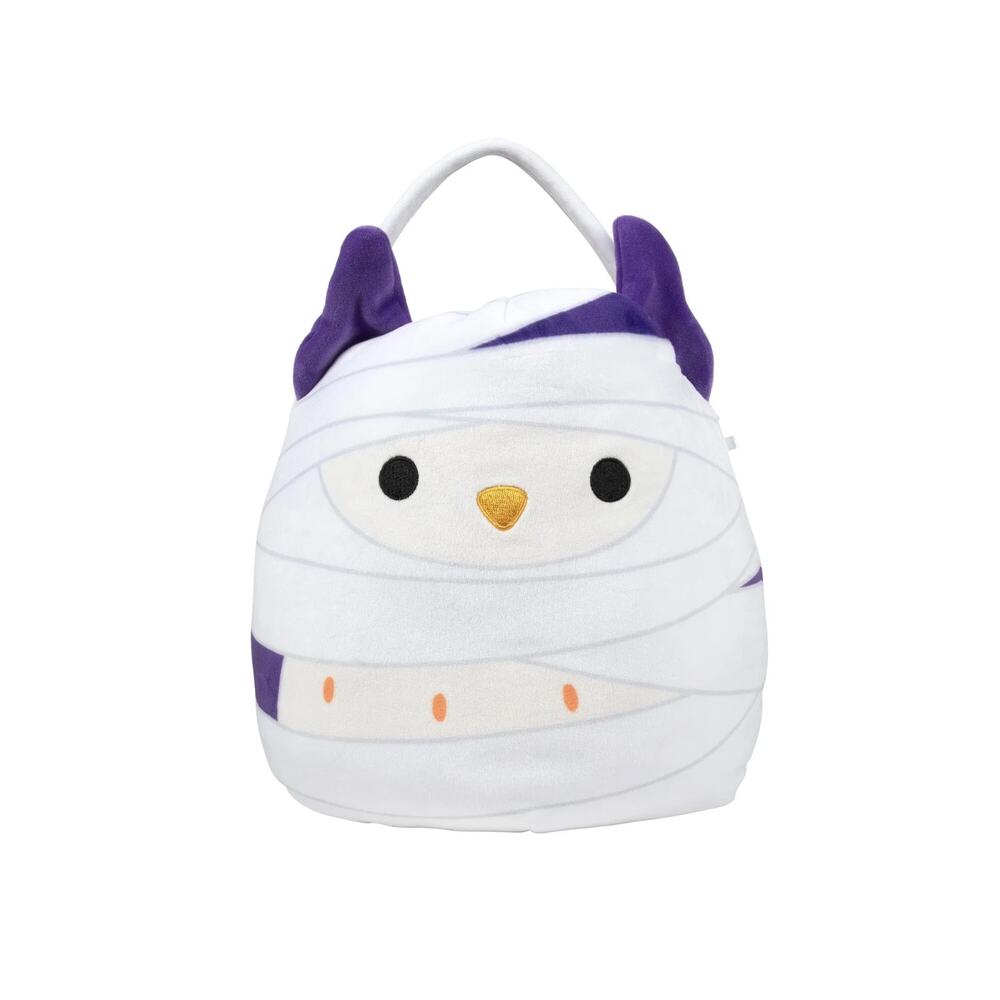 Squishmallows Halloween Holly Mummy Owl Treat Pail Bucket - Plush Multicolor